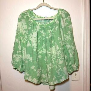 Lauren Conrad 3/4 Sleeve Floral Blouse - S